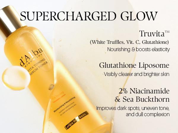 [OFFICIAL d'Alba] [Set] Daily 3 Step Radiant Glow Full Skincare Set l Vita Toning Line l Even Out Skin & Reduce Dark Spots l Simplify Your Skincare with All-In-One Vitamin Routine l Toner + Serum + Cream