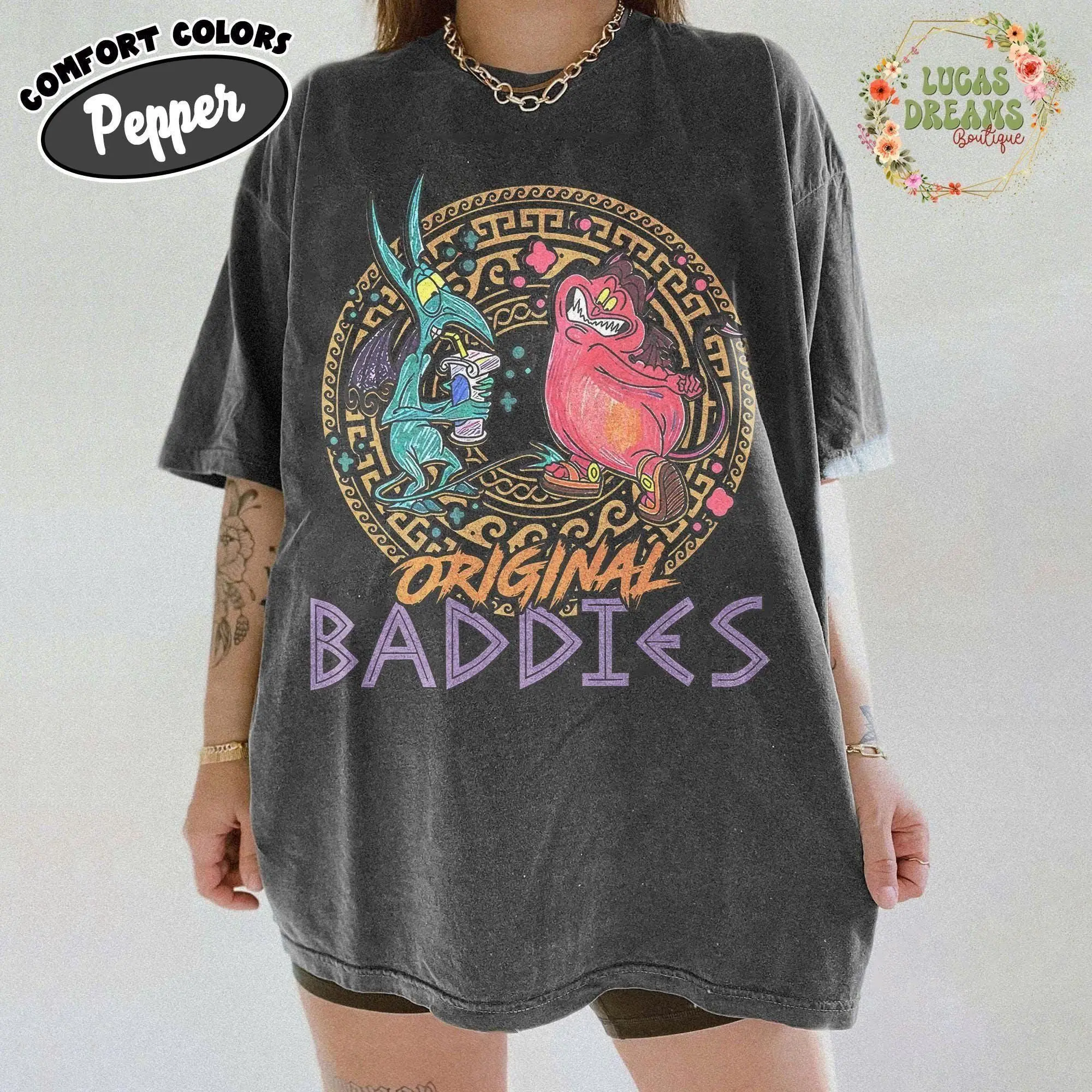 Vintage Hercules Pain and Panic Crayon Sketch Shirt, Original Baddies Hades Tee