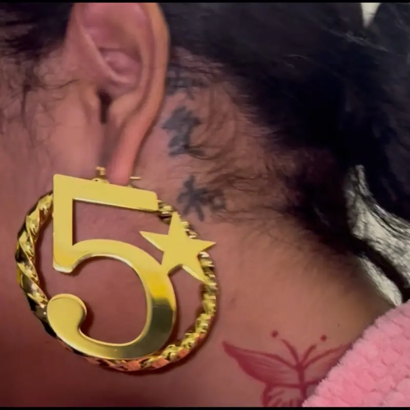 5 star b!chhh hoop earrings 5 star b!chhh hoop earrings