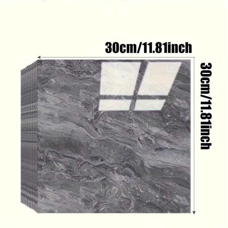 10/20Pcs Self-Adhesive Glossy Marble Sheets - Peel & Stick Waterproof PVC Ceramic Layers Suitable Backsplash, Bathroom, Living Room Walls - Installation,Modern Marble Patterns (UV Printed)11.8*11.8inch