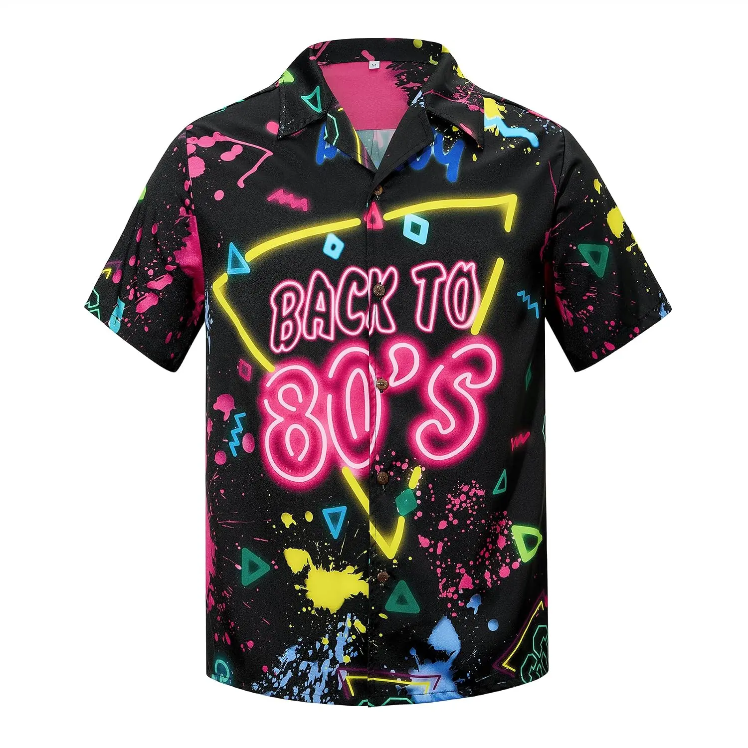 Men's Short-Sleeve Button-Down Hawaiian Shirt - Polyester Coconut-Animal Print Tropical Novelty Top for Swim Scenarios