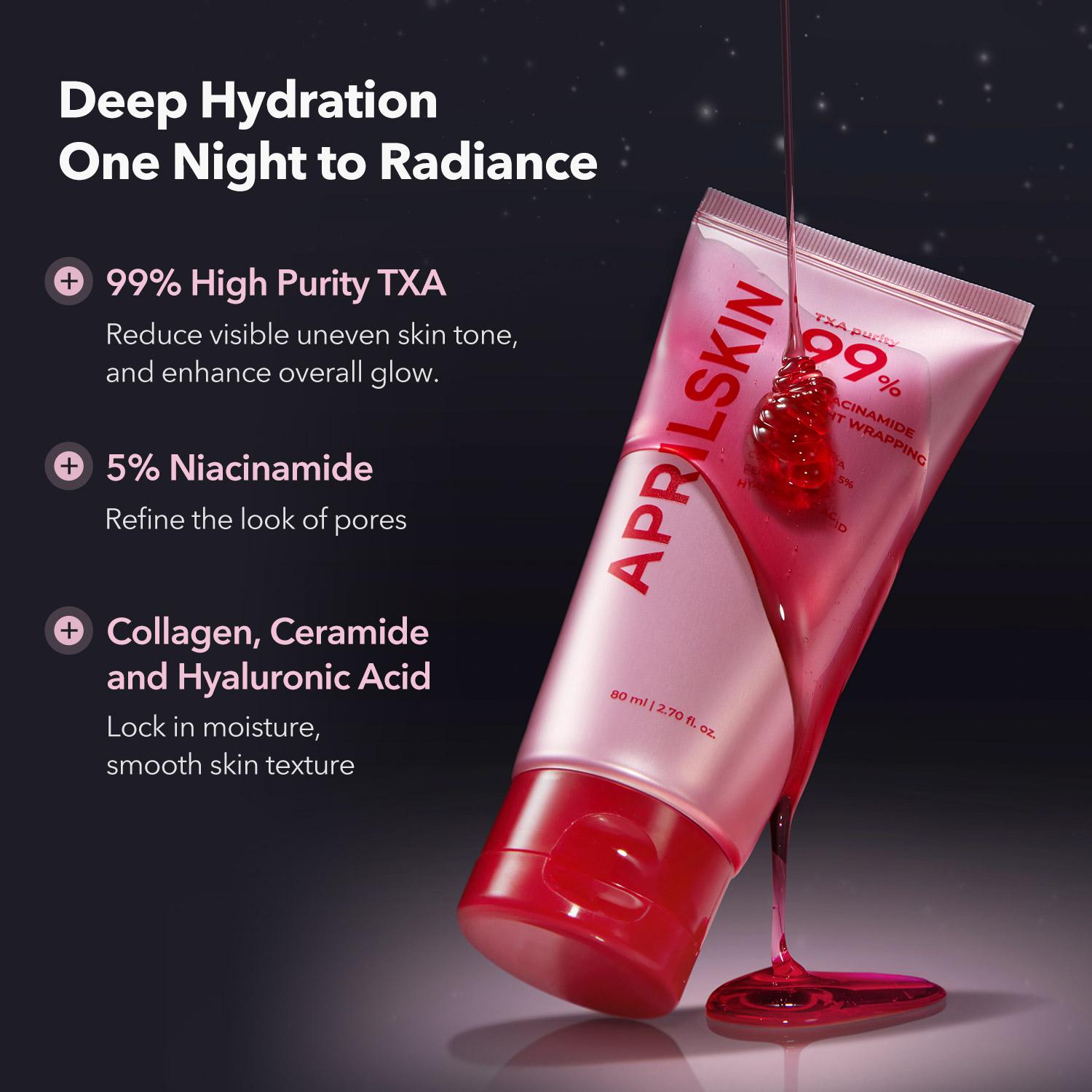 [APRILSKIN Official] TXA Niacinamide Overnight Wrapping Mask | Ultimate Radiance Peel-off Mask | Lighweight Korean Night Mask Skincare Collagen