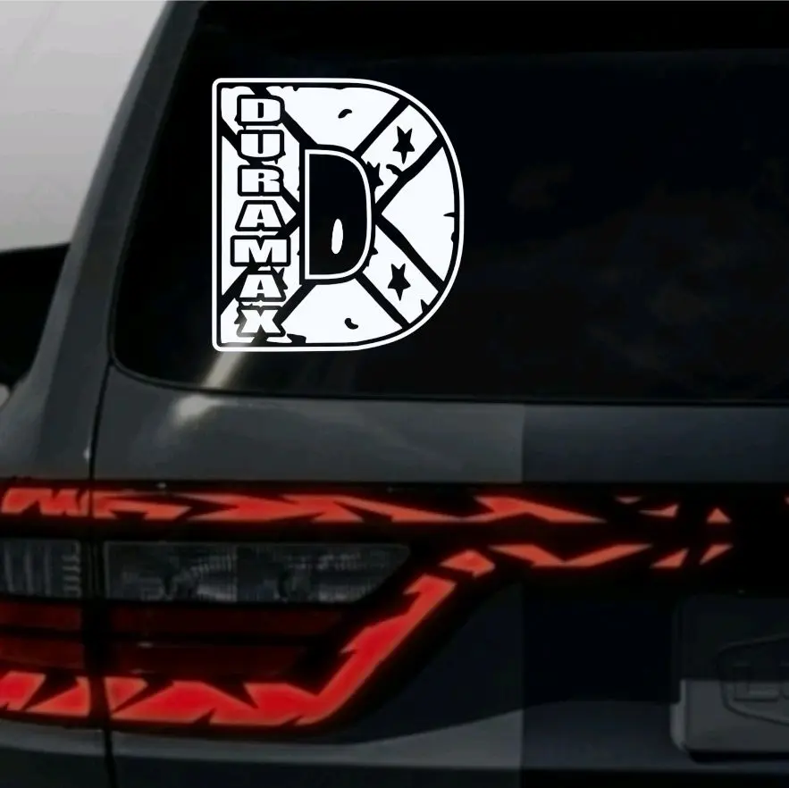 Duramax flag style We  decal, Vinyl Window Decal - Universal Car Sticker for Vehicle Windows, Boats, RVs, Office Desks & Laptops - Stylish Car Merch & Car Accessories