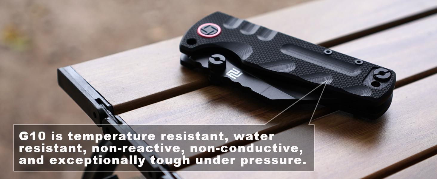 Artisan Cutlery Proponent Tool Knife D2 Steel Blade, Green G10 Handle, Pocket Knife for Outdoor Camping and and Christmas gift