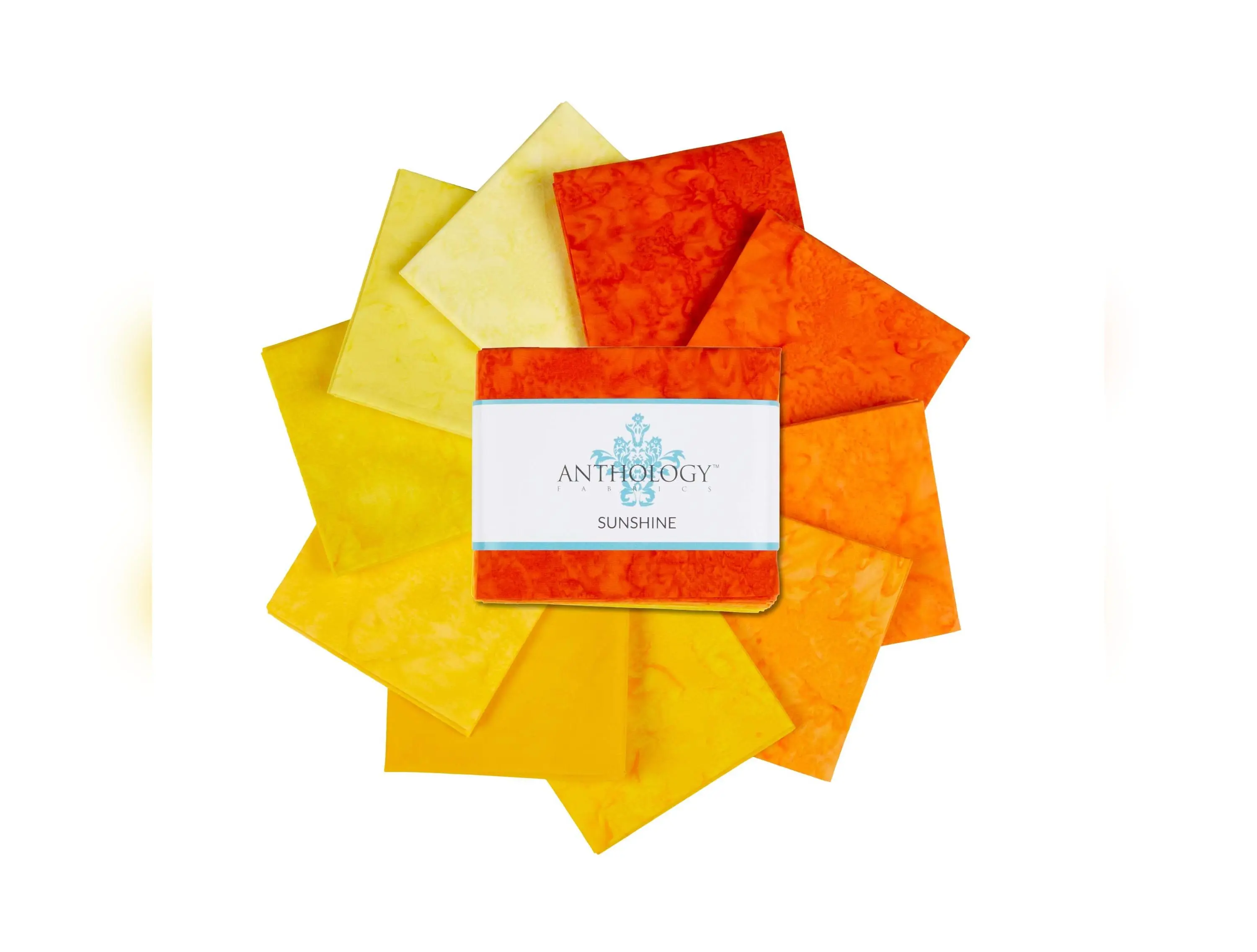 Lava Solids Batik Fat Quarter Bundle - Sunshine by Anthology Fabrics | 10 pcs