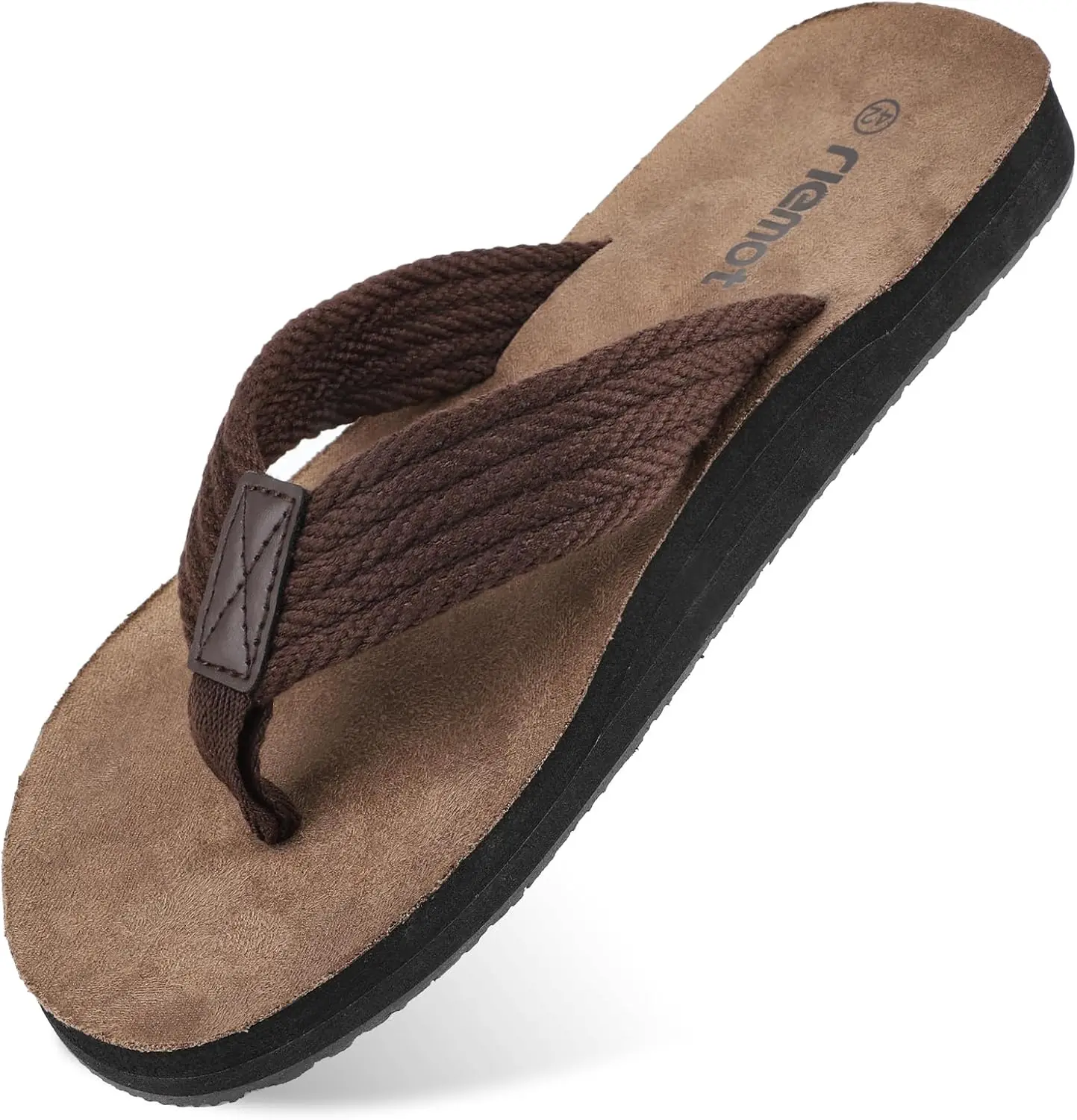 Riemot Men's Wedge Flip Flops - Men's Shoes, Slip-On Casual  with Arch Support, Micro Suede-Touch Footbed, Anti-Slip Sole, Ankle Comfort - Shoes for Summer Beach, Home Errands hack, Beach Casual Shoes slip-resistant Footwear