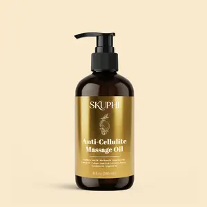 【Perfect Gift】SKUPHI Anti-Cellulite Massage Oil 8 oz - Helps improve skin texture and smoothness - Fast-absorbing body oil - With Hydrolyzed Collagen, Grape Seed & Citrus - Soothing formula for softer skin