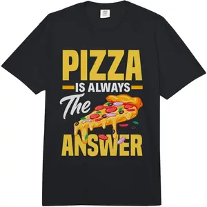 100% Premium Cotton Pizza is Always The Answer - Funny Pizza Lover Comfort Colors Adult Heavyweight T-Shirt