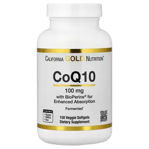 California Gold Nutrition CoQ10 with Bioperine® Black Pepper Extract, 150 Veggie Softgels