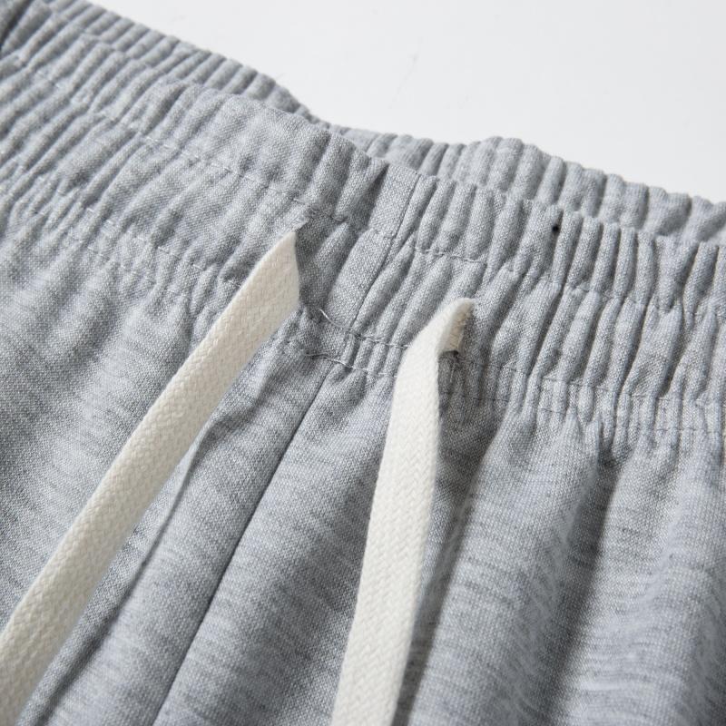 Men's Solid Gray Basic Drawstring Waist Sweatpants Micro-Elastic Comfortable Straight Casual Trousers Regular Version Spring Autumn Outdoor Sportswear Double Pockets All Seasons