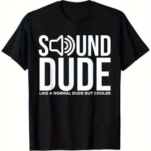 "Sound Dude" Cool Audio Engineer Cotton Short Sleeve Tee | Round Neck Unisex Tops Tees