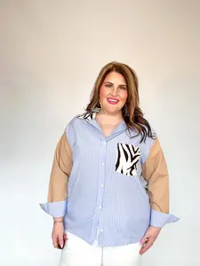 Zebra & Blue Striped Top