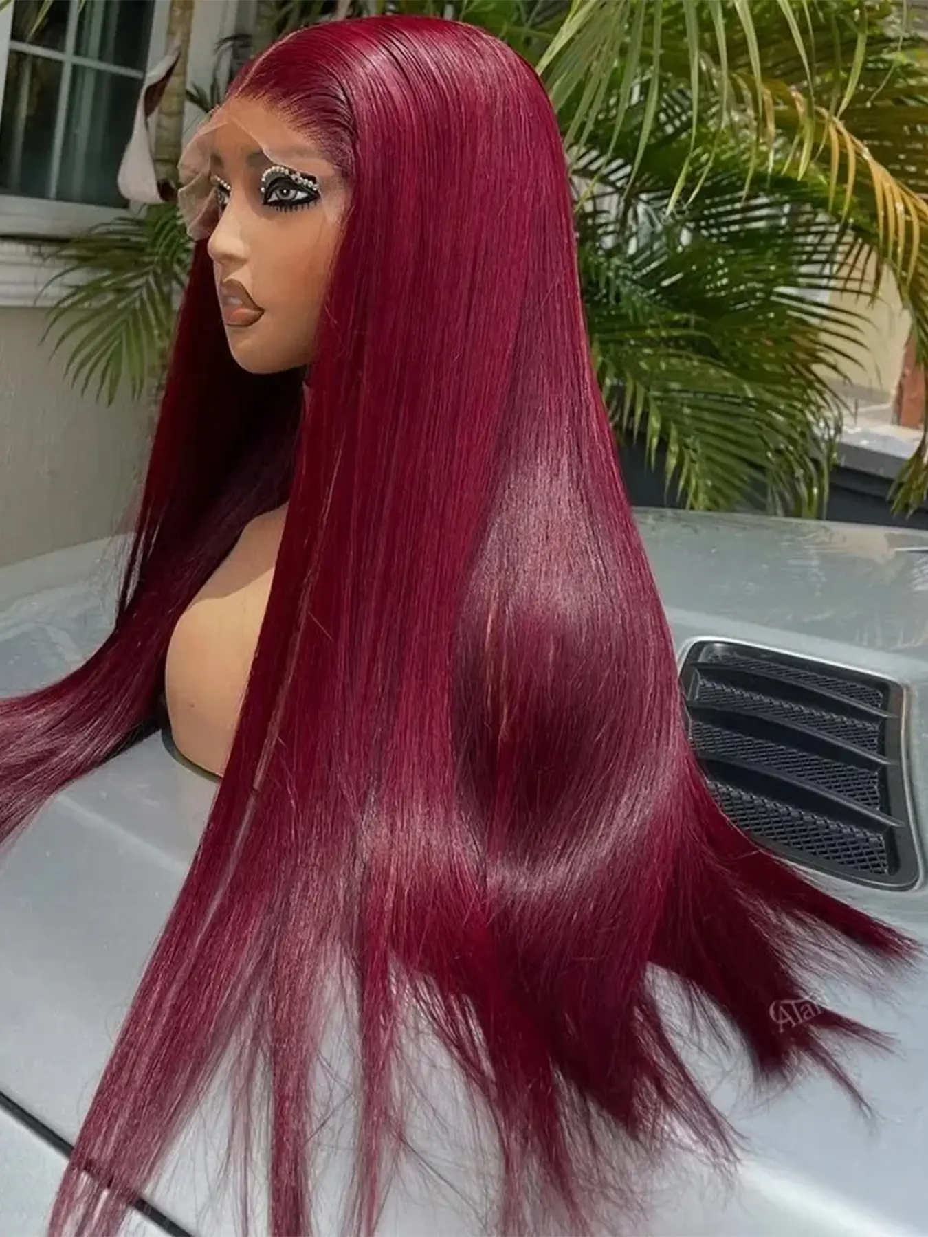 Burgundy Lace Front Wigs  Straight 13x4 HD Transparent Lace Frontal Body Wave Colored Lace Front  Wigs Glueless HD Wigs for Women natural look Natural Looking Wigs Versatile Usage Lace Wear Wig