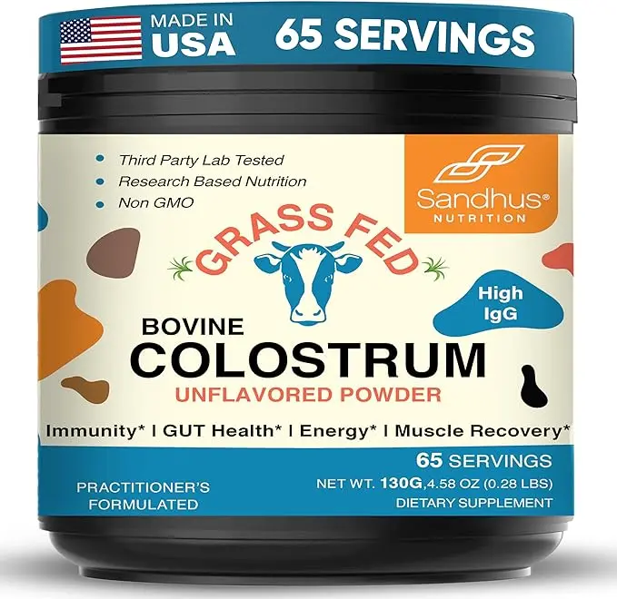 【Sandhus】Bovine Colostrum Digestive Health, Powder 0.28 LBS Edible Supplement