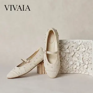 VIVAIA Tamia Mary Jane Ballet Flats Stylish Work Shoes & Ballet Core, Wedding Flats, Wedding Shoes, Breathable Knit & Anti Slip Flats, Wide Feet Friendly Flats (Tamia Mary Jane)