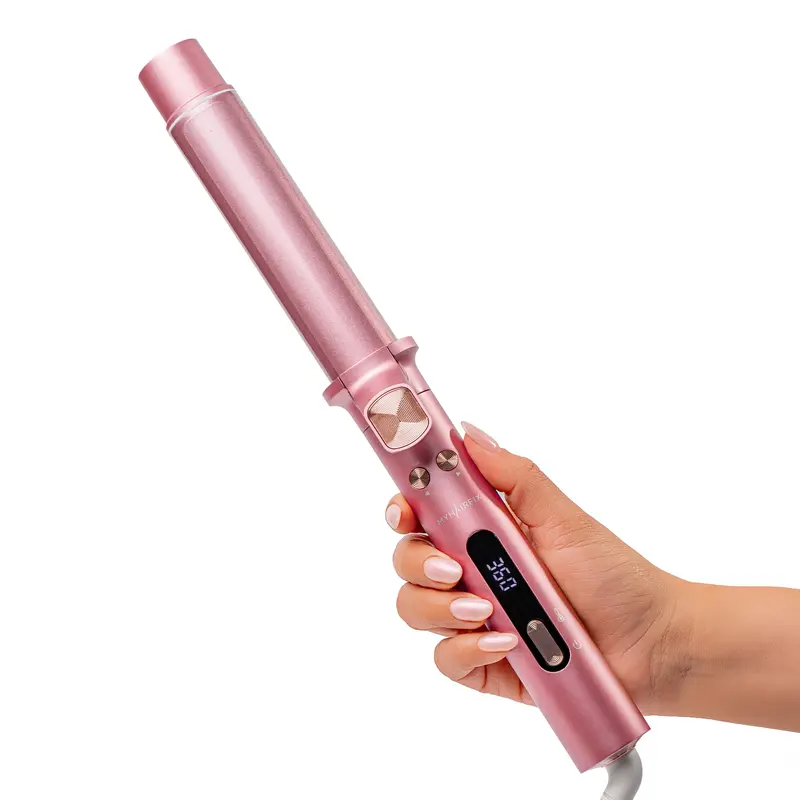 MyHairFix Curl Pro Heated Automatic Rotating Curling Iron - Plug-Powered Corded Styler, Heated Round Styler for US Adults, Unisex All Hair Types Personal Care Tool