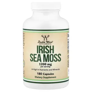Double Wood Supplements Irish Sea Moss, 180 Capsules (600 mg per Capsule)