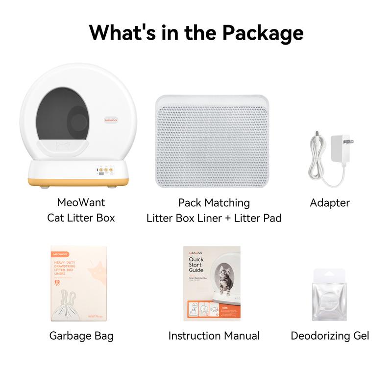 Meowant automatic litter box, Self-Cleaning，Odor Removal/APP Control Smart Cat Litter Box with Mat & Liner，Valentine's Gift, Meowant SC01