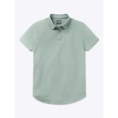 Cuts Men's Tapered Traditional Fitted AO Classic Short Polo Shirt - Small, 33% Cotton-Polyester-Spandex, Curve Hem, Wrinkle-Resistant, Anti-Pilling, 4-Way Stretch, Button-Front, No-Iron, Day Office-Ready Sports Top (Pairs with Sneakers-Loafers)