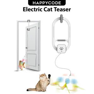 HAPPYCODE Electric Cat Teaser Wand Interactive Pet Toy Rechargeable Door Clip Design Dual Modes—360° Rotation & Random Jumping Stimulates Physical & Mental Energy Cat Toys, Cat Supplies, Bird & Cat Supplies, Cat Toys