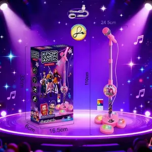 Kpop Karaoke Microphone Toy with Colorful LED Lights & Sing Song Encourages, Singing Machine Toy, Music Toy for Kids, and Makes a Perfect Birthday Gift for children Aged 3-8