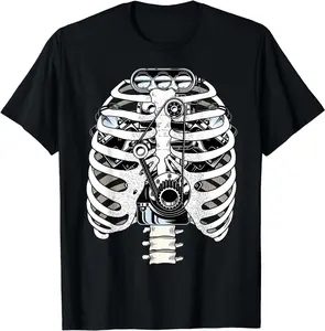 [Mother's Day] Mom Tee[100% Cotton] Mechanic Car Engineer Skeleton Mechanics T-Shirt