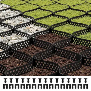 VEVOR Gravel Grid,  2 Inch Depth, 32.81 x 9.84 FT / 10000 x 3000 mm, 1880 LBS Per Sq ft Grass Ground Retainer, Permeable Geo Grids Driveway Stabilization, for Garden, Patio, Walkway, RV Parking Slopes