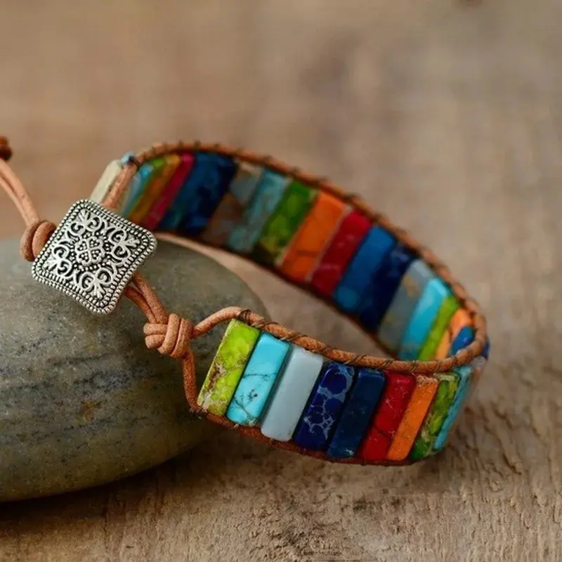 Natural Gem Stone Gypsy Bracelet