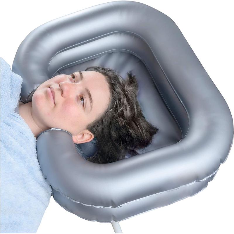 Portable Inflatable Shampoo Basin, Easy Hair Wash Tub for Bedridden and Disabled, with Neck Support and Pillow for a Comfortable Shampooing Experience - Bathtub Accessories