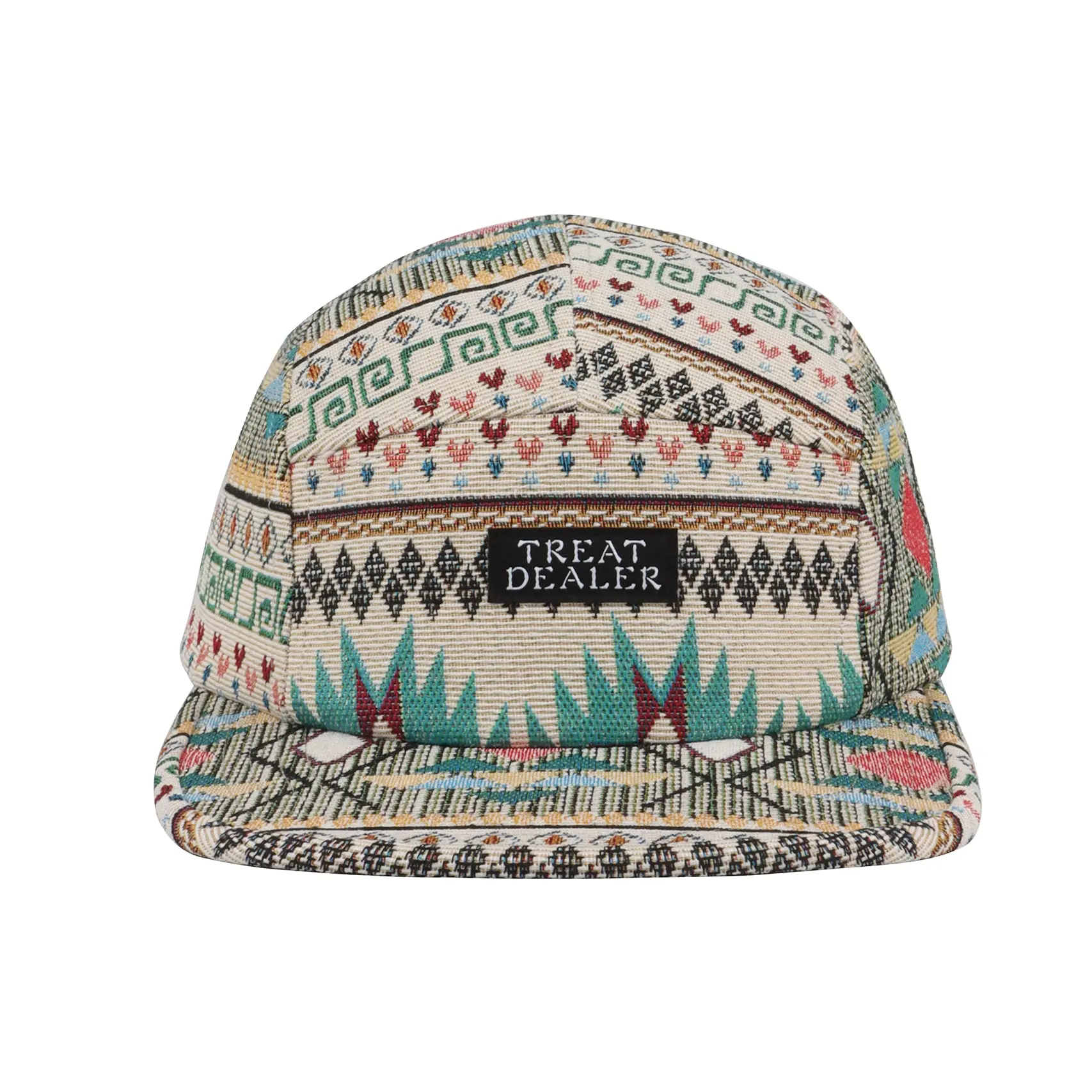 Aztec Pattern Treat Dealer 5 Panel Hat Camp Cap for Outdoor Adventures and Streetwear | HatPhile