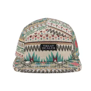 Aztec Pattern Treat Dealer 5 Panel Hat Camp Cap for Outdoor Adventures and Streetwear | HatPhile