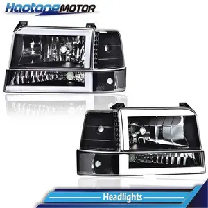 CROSSDESIGN LED DRL HEADLIGHT CORNER/BUMPER LAMPS 6PCS FIT FOR 1992-1996 FORD F150 F250 F350