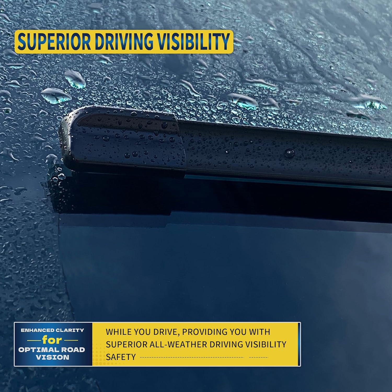 Quality Automotive Front Windshield Wiper Blades Universal J/U Hook 22inch - 2 Pack Replacement for My Car.