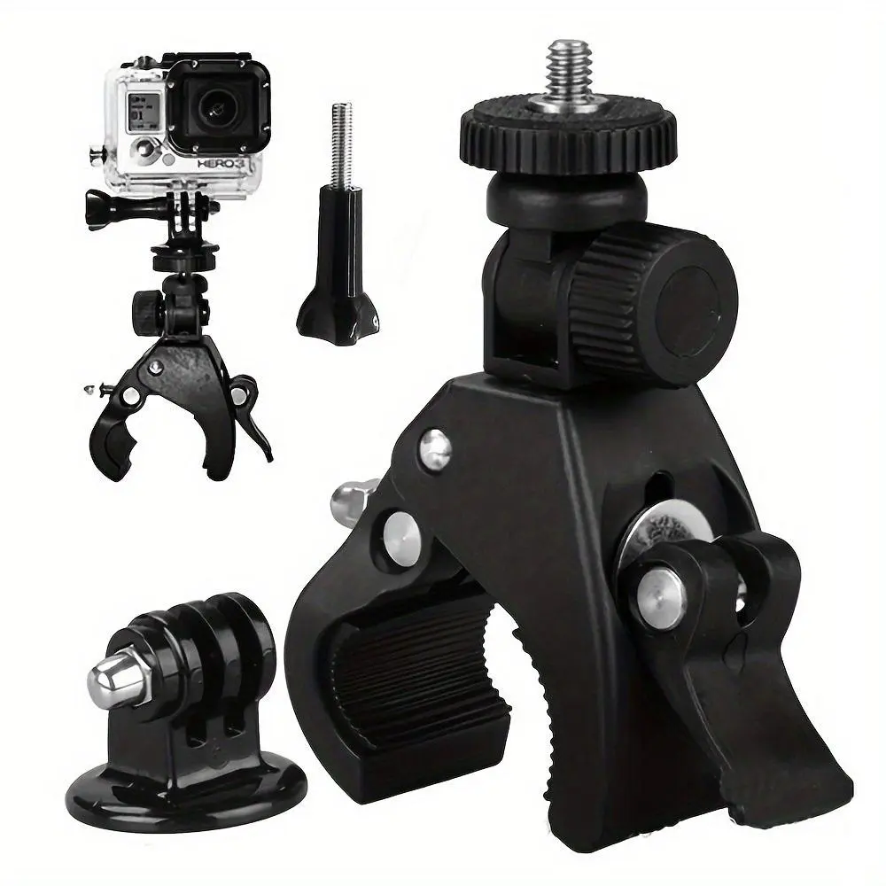 Easy-to-Install Mount Holder for Motorcycle/Bicycle/Handlebar/Action Camera Clip, Compatible with GoPro Hero 11/10/9/8/7/6/5/4, Hunting Sports Camera Accessories Fishing Clip, Camera Accessories For Photography, Motorcycle Accessory