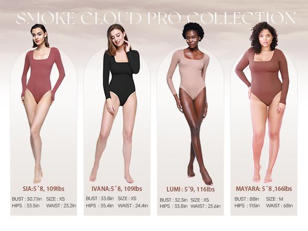 PUMIEY Square Neck Long Sleeve Bodysuit Buttery Soft  Women'sSexy Body Suit Tops Fabric Womenswear slim-fitting square neck bodysuit  chanclas candice  swanepoel