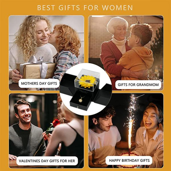 Artificial Sunflower Gifts for Women Her Daughter Girlfriend Wife Mom Friends Sisters Aunt, You are My Sunshine Necklace with Gift Box for Birthday Wedding Mother's Day Xmas Present