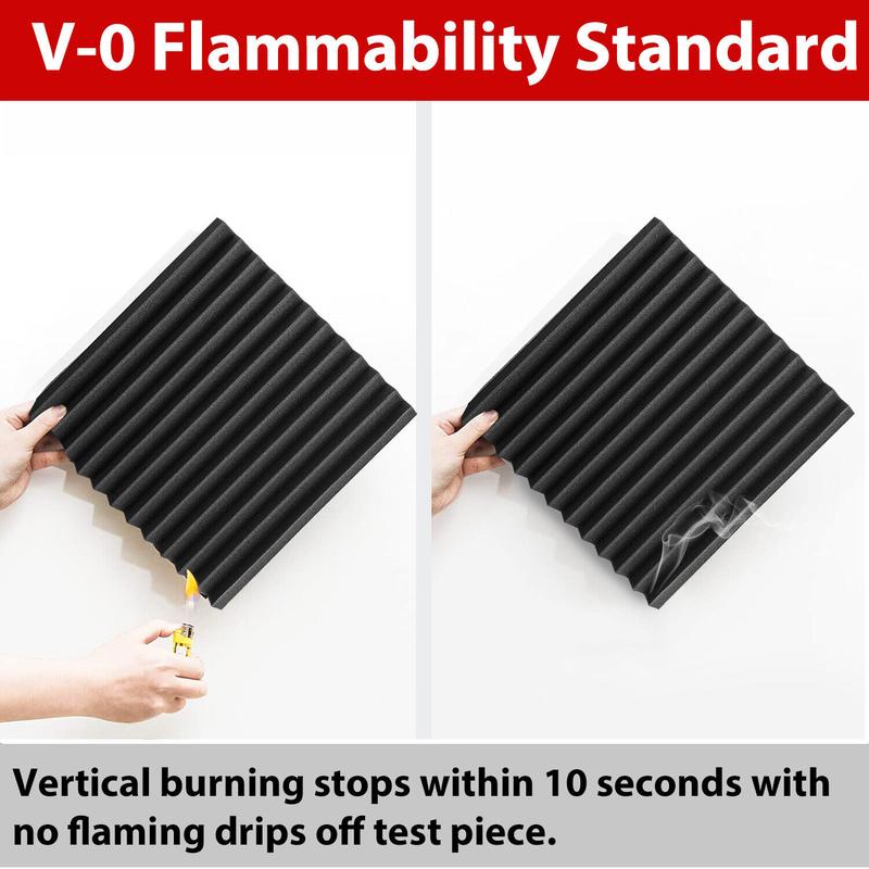 12/24/48PCS Black/White Acoustic Foam Panel Wedge Studio Soundproofing Wall Tiles, Sound Absorbing Panels For Ceiling Reading Room Meeting Room Study Library Club Cinema Music 12"X12"X1" 12/24/48PCS Black/White Acoustic Foam Panel Wedge Studio Soundproofing Wall Tiles, Sound Absorbing Panels For Ceiling Reading Room Meeting Room Study Library Club Cinema Music 12"X12"X1"
