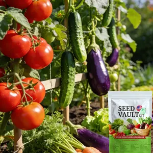 Vegetable Seed Vault Kit – 35 Heirloom Varieties for Easy Home Growing, Emergency Gardening & Year-Round Planting