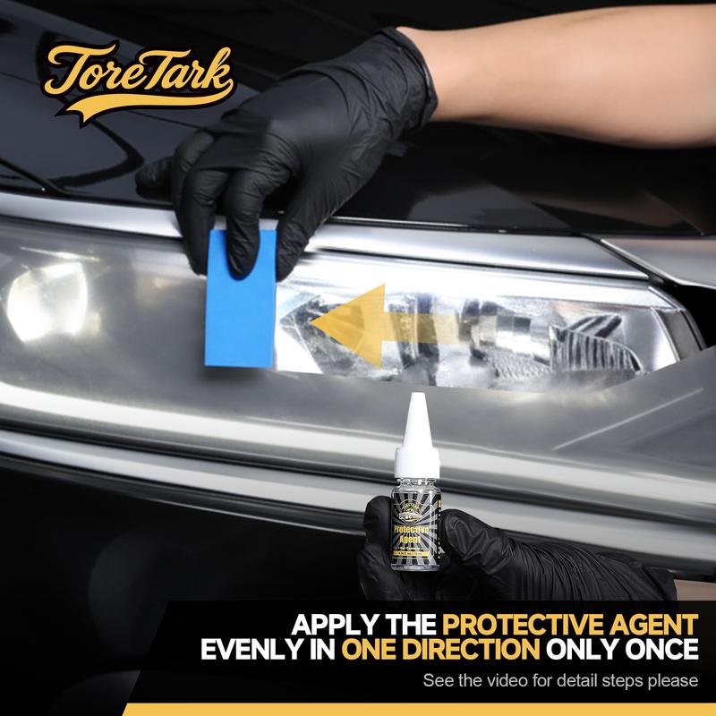 Toretark Car Headlight Restoration Kit 100ML Repair Liquid & 10ML Crystal Plating Agent for Oxidation Yellowing Scratch Repair Transparent Finish Best Christmas Gift Toretark Car Headlight Restoration Kit 100ML Repair Liquid & 10ML Crystal Plating Agent for Oxidation Yellowing Scratch Repair Transparent Finish Best Christmas Gift