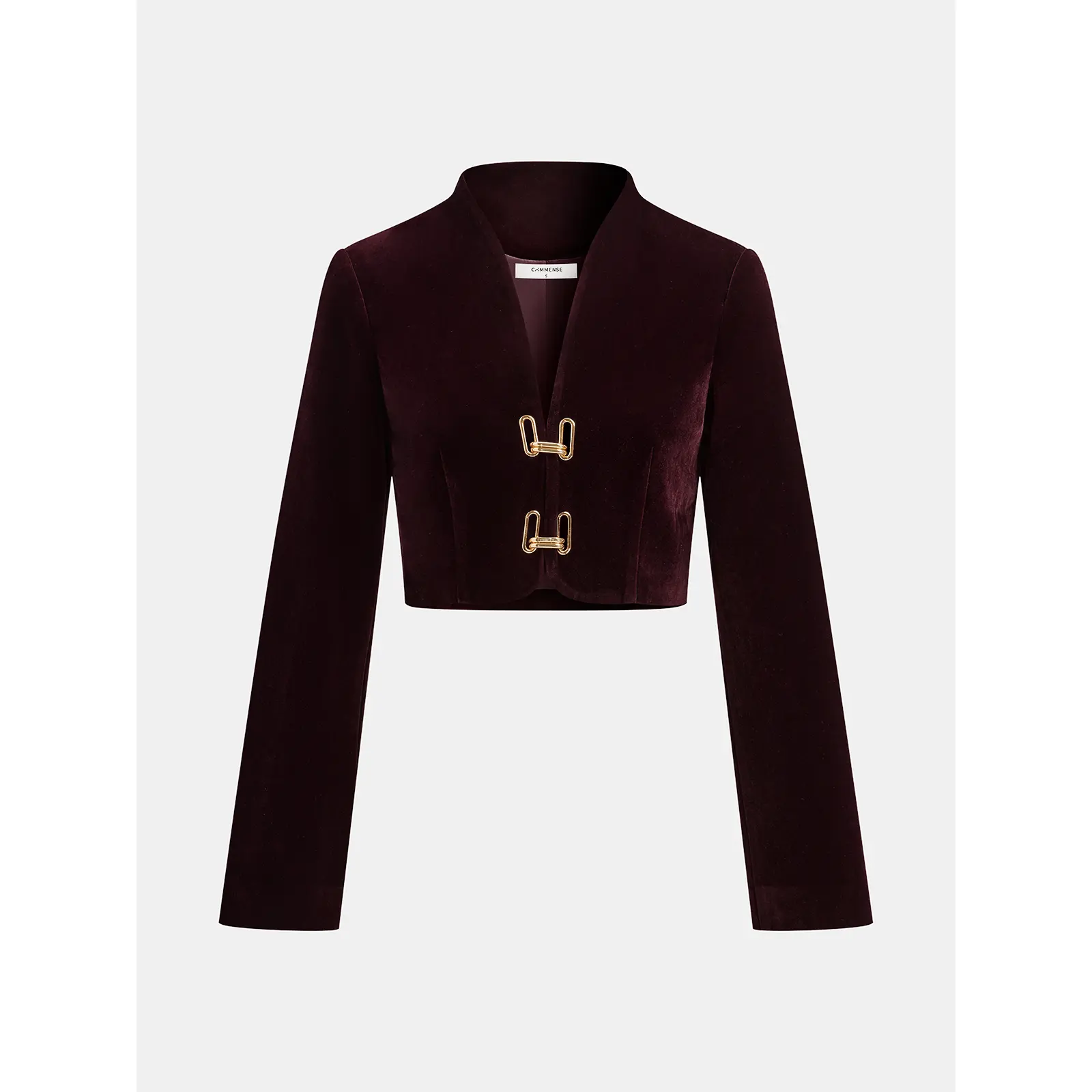 Women's Metal Buckle Corduroy Stand Collar Jacket, Stylish Outerwear for Women's Tops & Coats