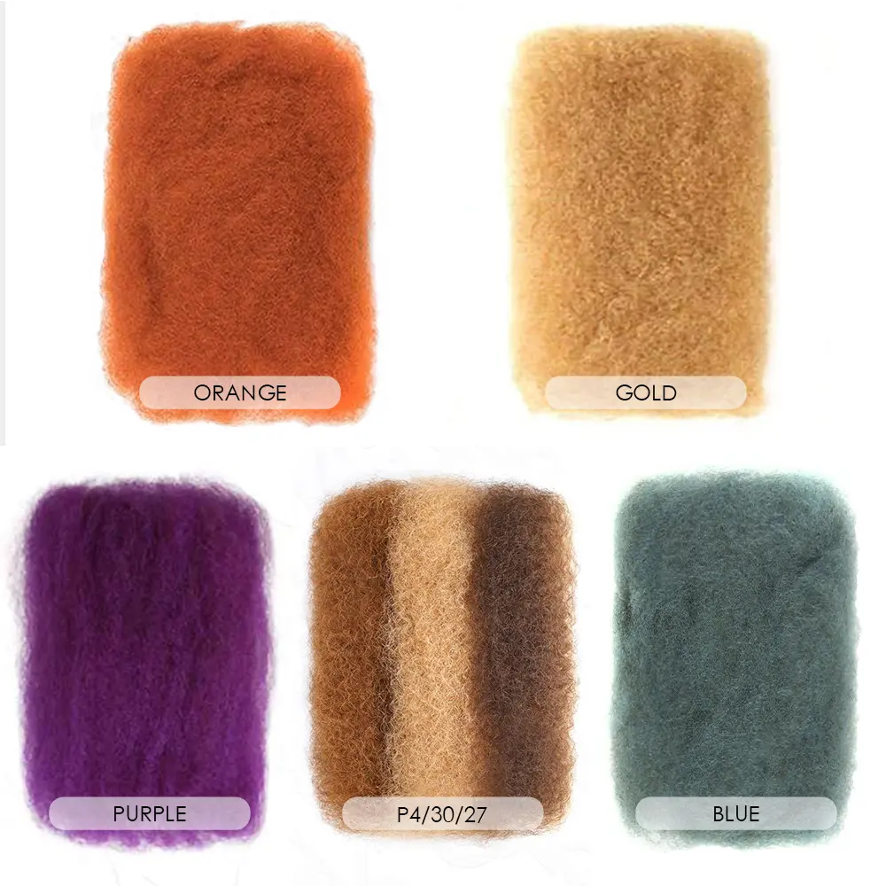 Style Icon Afro Kinky Bulk Human Hair for Dreadlock Extensions Repair Locs Twist Braiding Afro Kinky Human Hair for Locks 1 Pack 50 Gram Mini Spring
