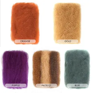 Afro Kinky Bulk Human Hair for Dreadlock Extensions Repair Locs 50 Gram Mini Spring Twist Braiding Afro Kinky Human Hair for Locks