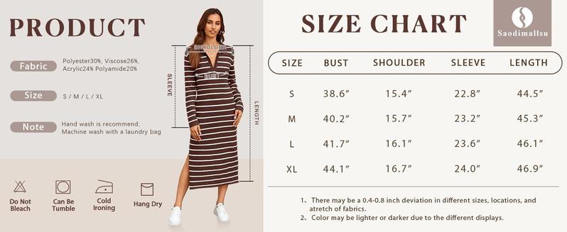 Imily Bela Womens Striped Summer Dresses Short Sleeve V Neck Knit Collared Sexy Slit Loose Maxi Sweater Dress