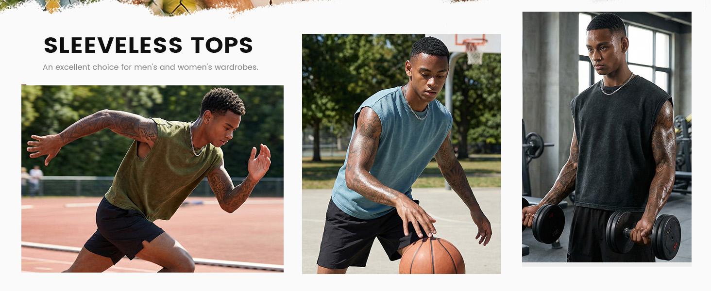 Gihuo Unisex Men's Crop T Shirts 2Pcs Dolman Sleeve Tops Vintage Crewneck Loose Pullover Tank Tops Soft Cotton Polyester Fabric Lightweight Breathable Gihuo Unisex Men's Crop T Shirts 2Pcs Dolman Sleeve Tops Vintage Crewneck Loose Pullover Tank Tops Soft Cotton Polyester Fabric Lightweight Breathable