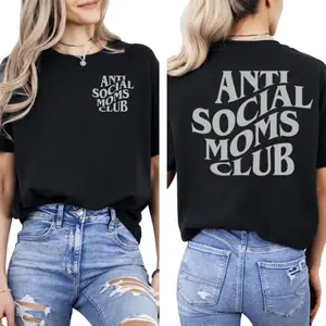 Anti Social Moms Club Hoodie, Cute Front And Back Trendy Mom Sweatshirt , Unisex Sweater Pullover Tee