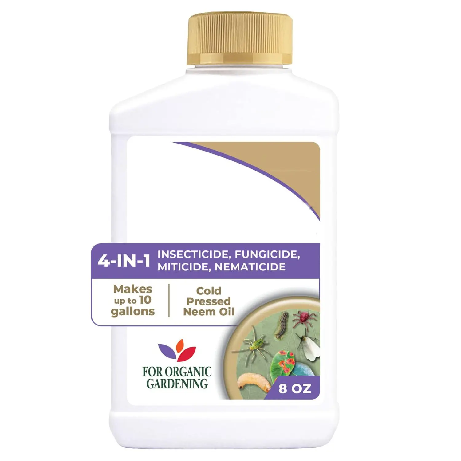8 oz Concentrated Cold Pressed Neem Oil - Organic Home Pest Control, Flying Insect Killer, Multi-Purpose Gardening Insecticide, Fungicide, Miticide, Nematicide