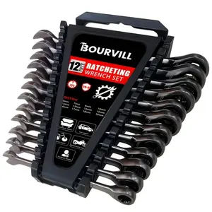 12 Piece Dual-use Ratchet Head Quick Wrench Set with Organizer Hardware Tools 72 Teeth Wholesale 180 Degree Rotation(12pcs-A) Screwdriver Socket Combination