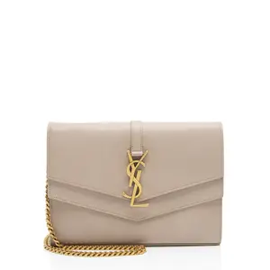 Pre-owned Yves Saint Laurent Leather Clutches & Wristlets Saint Laurent Monogram Sulpice Chain Wallet