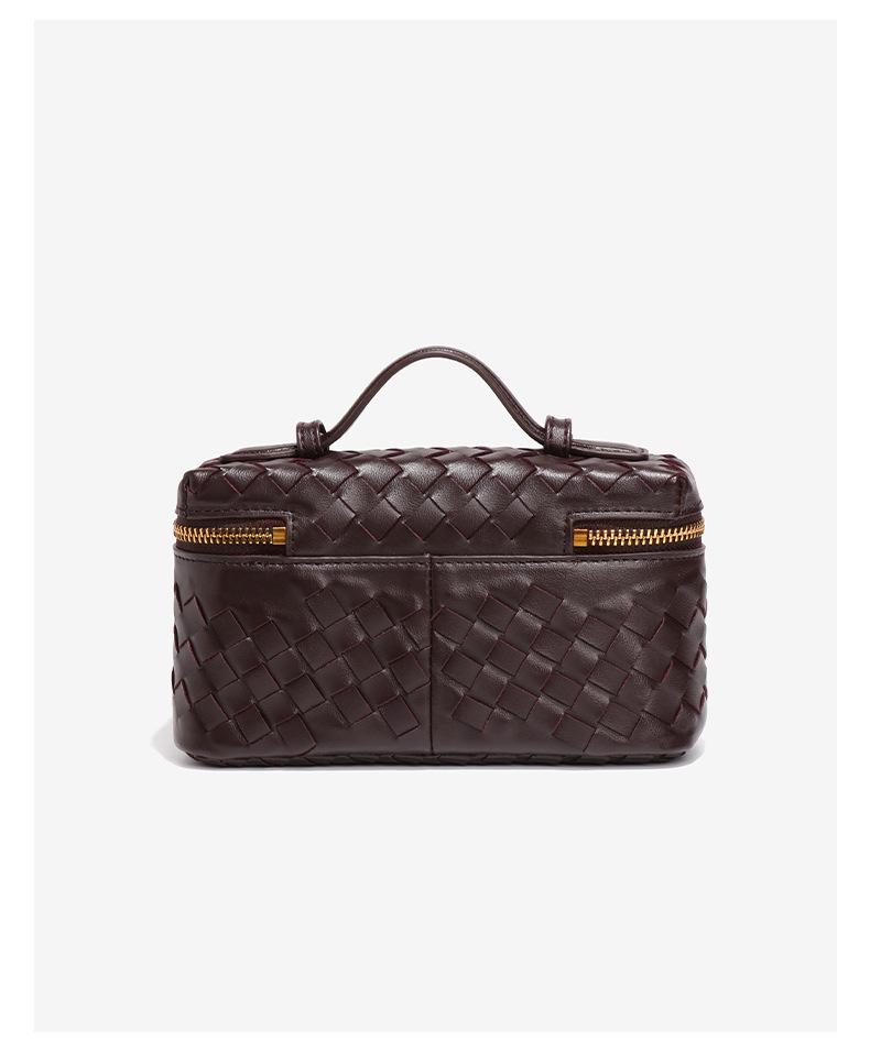 2025 New Handmade Woven Crossbody Lunch Box Bag Fashionable Versatile Two-Way Zipper Closure Handheld Women’s New Single Shoulder Small Square Bag