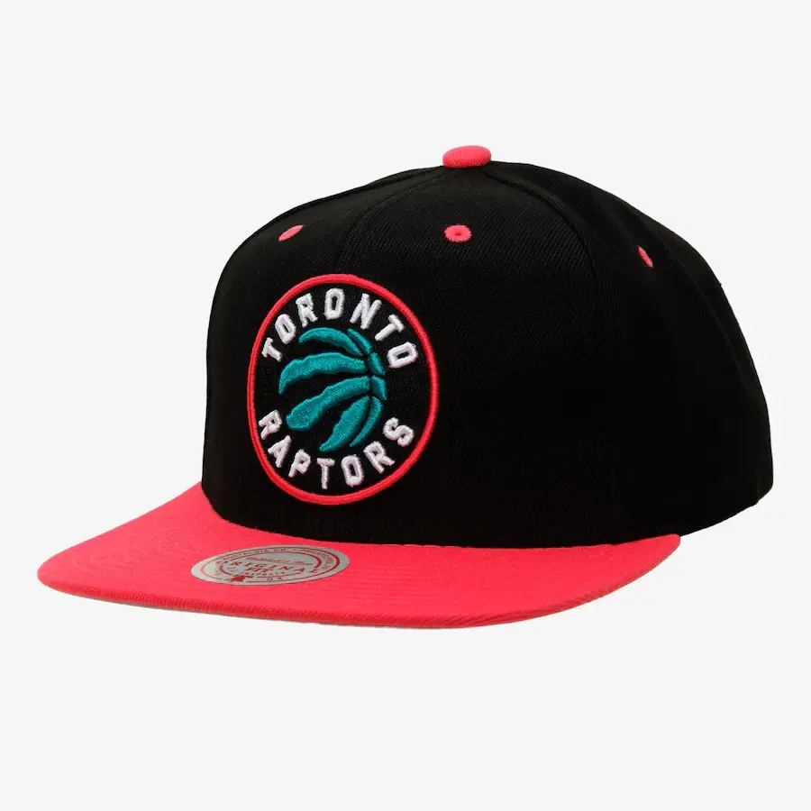 Mitchell & Ness Black/Pink NBA Toronto Raptors Santa Ana 2-Tone Snapback
